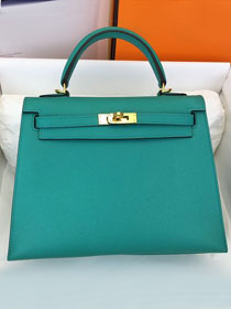 Hermes original epsom leather kelly 32 bag K32-1 vert verone