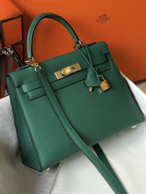 Hermes original epsom leather kelly 32 bag K32-1 vert vertigo