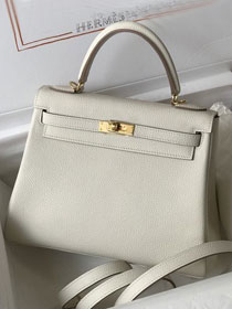 Hermes original togo leather kelly 32 bag K32-1 craie 