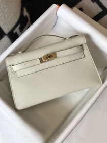 Hermes original epsom leather mini kelly 22 clutch K012 craie 
