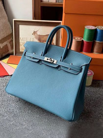 Hermes original togo leather birkin 30 bag H30-1 blue jean