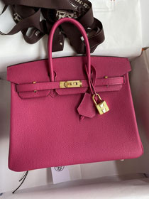 Hermes original togo leather birkin 35 bag H35-1 fuschia 