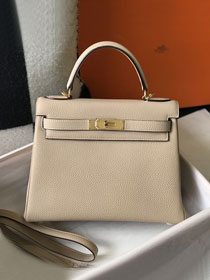 Hermes original togo leather kelly 25 bag K25 grey trench