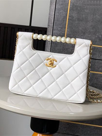 CC original lambskin small tote bag AS5413 white