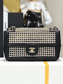 CC original crystal small flap bag AS4962 black