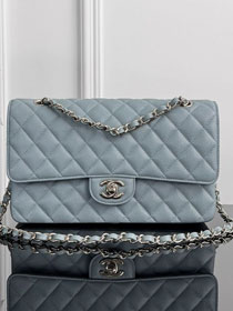 CC original grained calfskin medium flap bag A01112 light blue