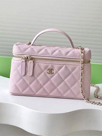 CC original grained calfskin vanity with chain AP4385 pink