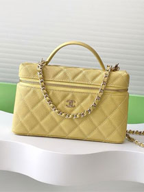 CC original grained calfskin vanity with chain AP4385 yellow