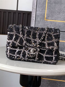 CC original sequins mini flap bag A69900 black