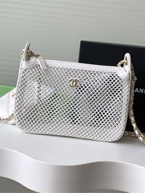 CC original mesh clutch with chain AP4572 white