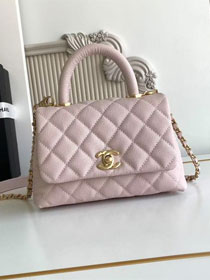 CC original grained calfskin mini coco handle bag AS2215 light pink