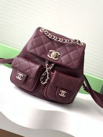 CC original grained calfskin small backpack AS3787 bordeaux