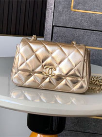 CC original calfskin clutch with chain AP4593 gold