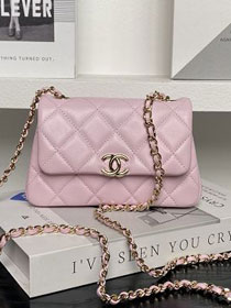 CC original calfskin clutch with chain AP4593 pink