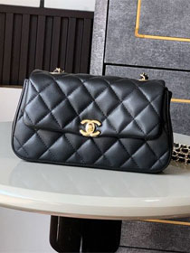CC original calfskin mini flap bag AS4592 black