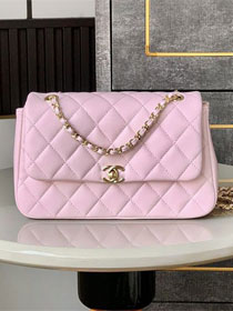 CC original calfskin small flap bag AS5485 pink