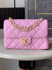 CC original grained calfskin small flap bag AS5238 pink