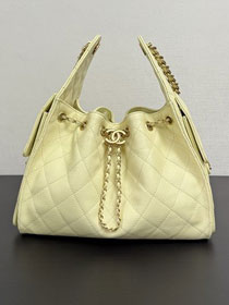 CC original grained calfskin 25 small handbag AS5293 yellow