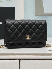 CC original lambskin wallet on chain AP4241 white