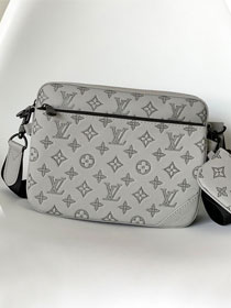 Louis vuitton original calfskin trio messenger bag M46603 grey
