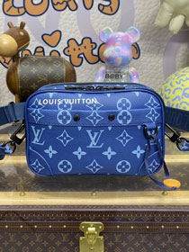 Louis vuitton original monogram canvas nano alpha messenger bag M82801 blue