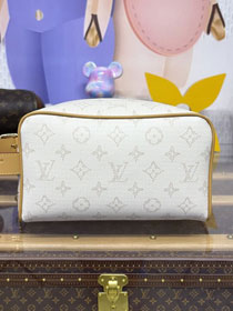 Louis vuitton original monogram canvas dopp kit toilet pouch M14839 white