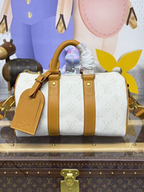 Louis vuitton original monogram canvas keepall 25 M15076 white