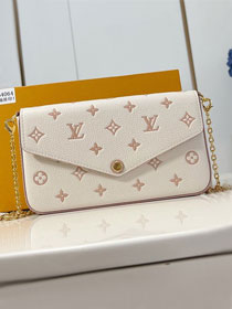 Louis vuitton original calfskin felicie pochette M14968 white