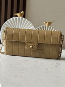 CC original lambskin clutch with chain AP3314 apricot