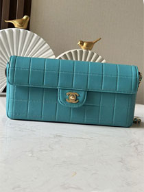 CC original lambskin clutch with chain AP3314 blue