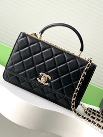 CC original lambskin wallet on chain AP4323 black