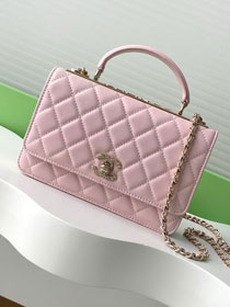 CC original lambskin wallet on chain AP4323 pink
