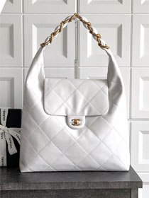 CC original calfskin large hobo bag AS5400 white