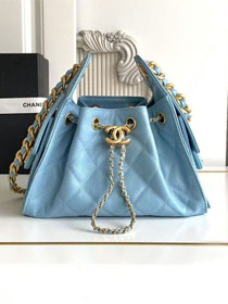 CC original grained calfskin 25 mini handbag AS5631 blue