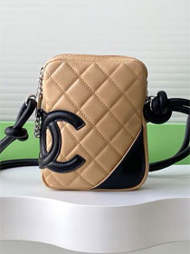 CC original lambskin mini camera bag AS6325 apricot