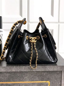 CC original shiny calfskin 25 mini handbag AS5631 black