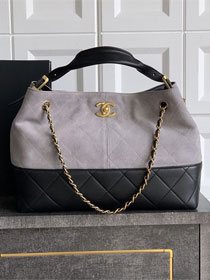 CC original suede calfskin shopping tote bag AS5634 grey