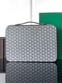 Goyard original canvas compagnon universel A4 bag GY0123 grey