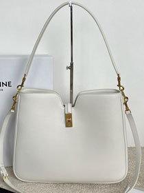 Celine original calfskin medium camille 16 soft bag 119563 white