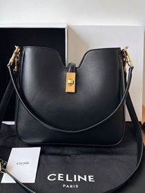 Celine original calfskin small camille 16 soft bag 120693 black