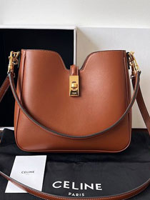 Celine original calfskin small camille 16 soft bag 120693 brown