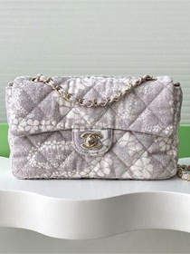 CC original denim medium flap bag AS5454 grey