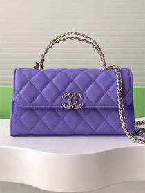 CC original grained calfskin flap phone holder AP3238 purple