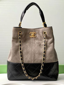 CC original suede calfskin shopping bag AS5636 grey