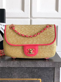 CC original tweed medium flap bag A01112 apricot