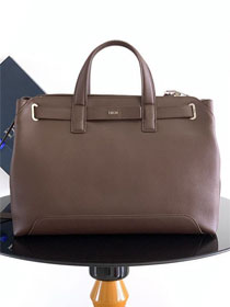 Dior original calfskin medium normandie tote bag SH260 dark brown