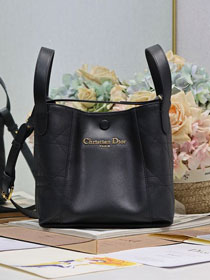 Dior original calfskin small signature bucket bag M2840 black