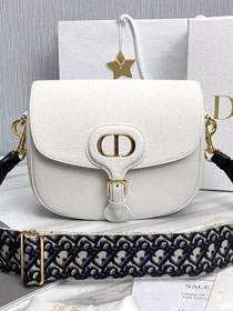 Dior original grained calfskin large bobby bag M9320 white