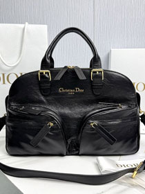 Dior original calfskin medium grand tour bowling bag M6010 black