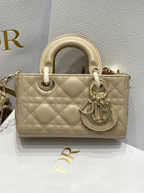 Dior original lambskin lady D-Joy micro bag S0910 apricot